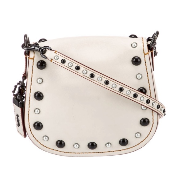 COACH Western Embroidery Turnlock Saddle Bag 17 In Glovetanned Leather - Picture 3 of 7